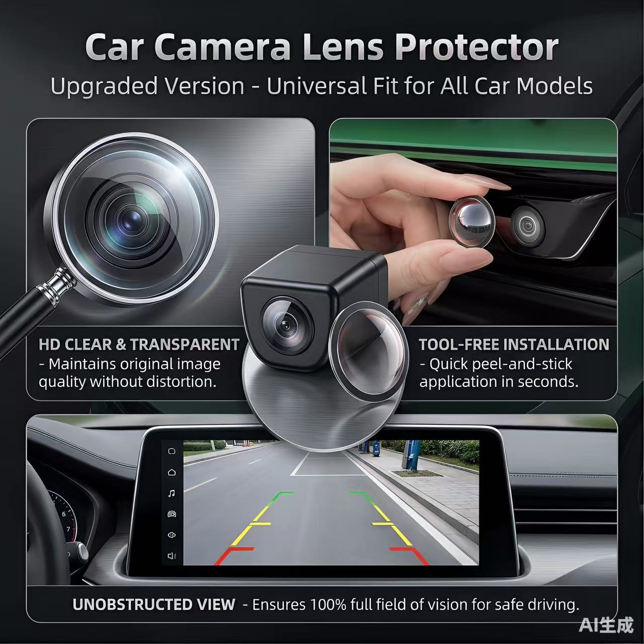 Camera Lens Protector - Suitable for Subaru cars, 360-degree lens