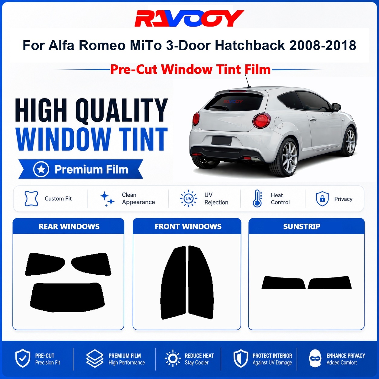 Privacy Screen Protector - Premium Pre-Cut Window Tint For Alfa