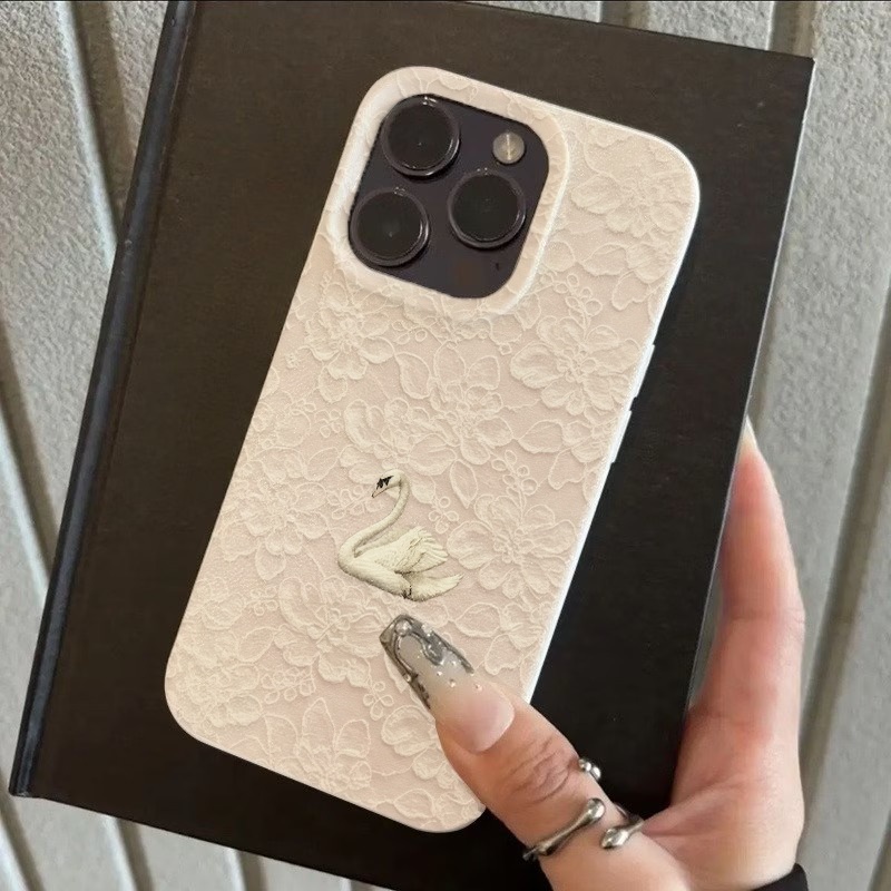 Lace Swan Pattern Lychee Textu - Apple Iphone 15 review and price